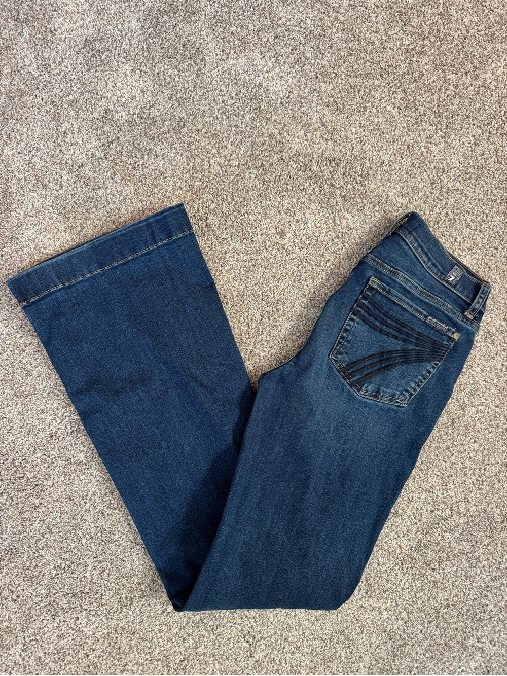 7 For All Mankind Dark Blue Bootcut Jeans